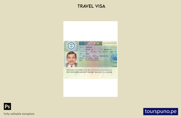 Plantilla de visa para Letonia lista para imprimir